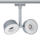 URail Systems LED Spot Double Pellet 2x4W Dimmbar Chrom-Matt mit doppeltem Kopf und blendarmem Design.