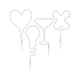 Neonlicht-Designs in Form von Herz, Glas, Ballon und Welle aus flexiblem Neonstreifen, für kreative Lichtakzente.