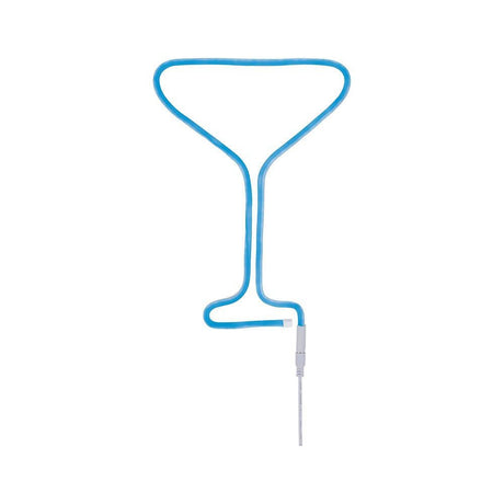 USB-LED Strip Neon Colorflex Blau 1m in Form eines Cocktails, biegbar und flexibel für dekoratives Licht.