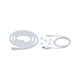 USB-LED Neonstreifen Grün 1m mit transparenten Halteclips und USB-Kabel für einfache Montage.