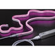 USB-LED Neon Strip in Pink, flexibel und gebogen, mit USB-Anschluss für einfache Montage.