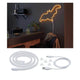 USB-LED Neon Strip in orange, dekorativ, biegsam, ideal für die Wandmontage mit Halteclips.