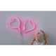 USB-LED Strip Neon 1m Colorflex Pink mit Herzdesign und Stofftier im Hintergrund