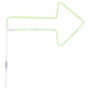 USB-LED Strip Neon Colorflex RGB 1m in Form eines Pfeils mit grünem Neon-Lichteffekt.