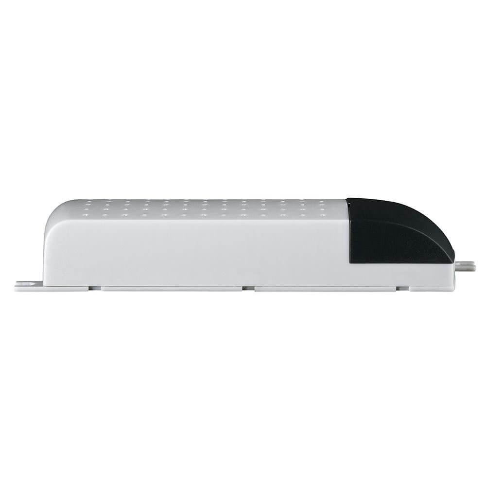 VDE Mipro Elektroniktrafo 20-70W 12V 70VA Grau Schwarz in seitlicher Ansicht