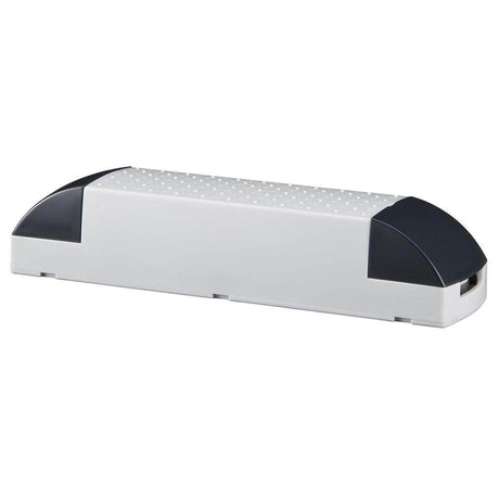 VDE professional electronic transformer 50-150W 12V 150VA grey black on a white background.