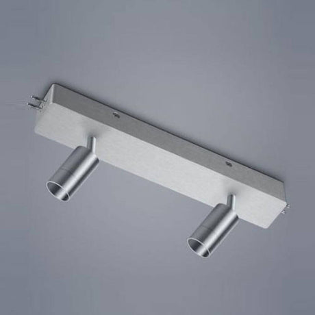 Module spot double VIGO System et boîtier central alu mat, module spot moderne en LED avec finition en aluminium.