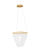 Valentin LED Pendelleuchte 3000K Gold, elegante Deckenleuchte mit Dimmoption und modernem Design.