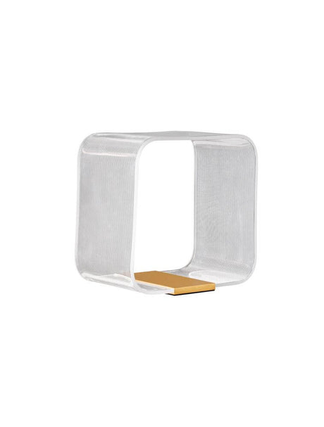 Balise alt : Valentin LED lampe de table carrée 3000K or – lampe de table carrée dorée 24x24 cm, dimmable, moderne LED pour intérieur minimaliste