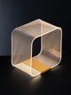 Valentin LED Tischleuchte Quadratisch 3000K Gold, goldene quadratische dimmbare LED-Tischleuchte 24x24 cm, minimalistisches Design