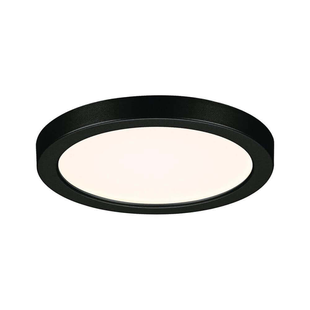 Rundes VariFit LED Einbaupanel Areo in Schwarz, ideal für Wohnräume, mit warmweißem Licht und flexibler Montage.