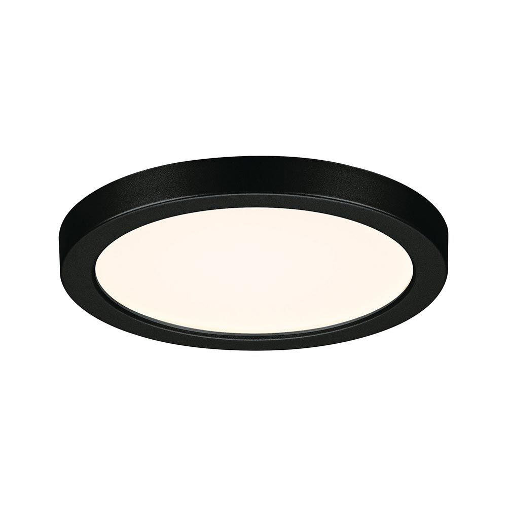 Rundes VariFit LED Einbaupanel Areo in Schwarz, 6,5W, IP44 für gleichmäßige Raumausleuchtung.