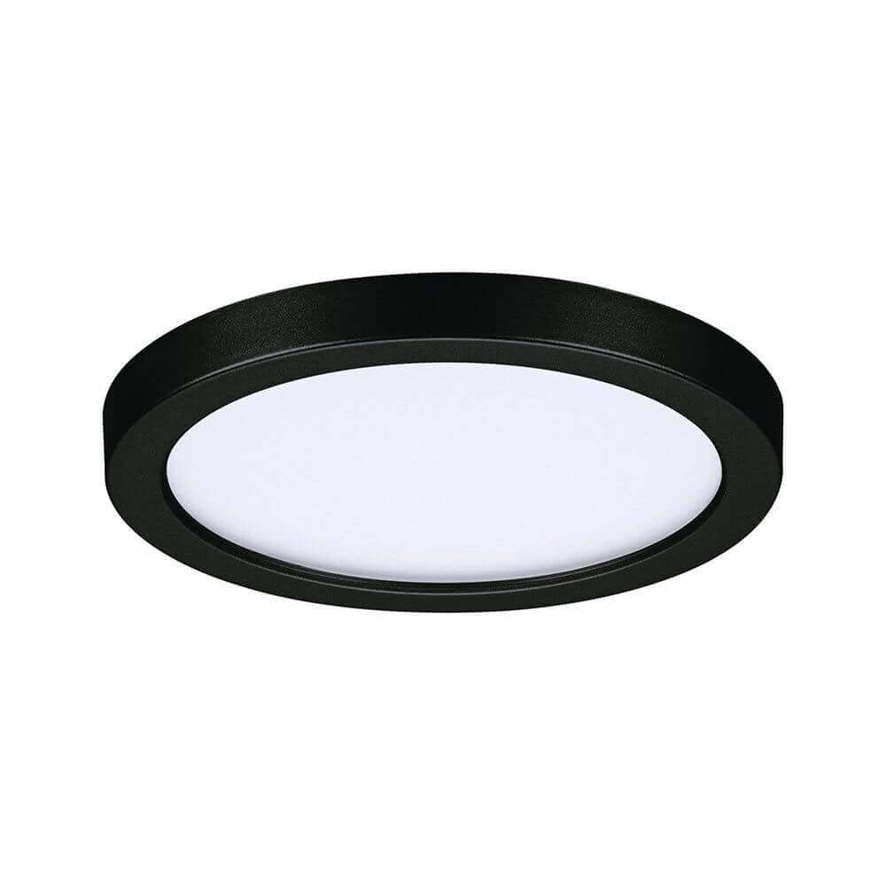 Rundes VariFit LED Einbaupanel Areo in Schwarz, ideal für Wohn- und Schlafräume. IP44, 6,5W, warmweiße Beleuchtung.