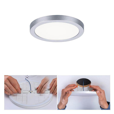 VariFit LED Einbaupanel Areo Rund Chrom-Matt mit runder Form und flexiblem Einbau.