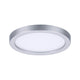 VariFit LED Einbaupanel Areo Rund Chrom-Matt mit hellem, warmweißem Licht und flexibler Einbautechnik.