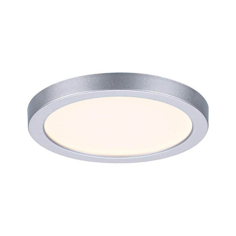 VariFit LED recessed panel Areo round matt chrome with uniform warm white light in an elegant matt chrome design.