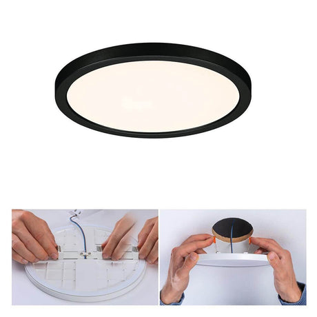 VariFit LED Einbaupanel Areo 3-Step Dimmer Warmweiß mit schwarzem Rahmen und Montageanleitung