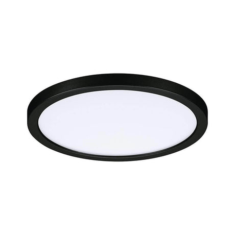 VariFit LED Einbaupanel Areo Rund Schwarz, runde schwarze Deckenleuchte mit warmweißem Licht, ideal für Wohnräume.
