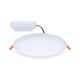 VariFit LED Einbaupanel Areo Rund in Weiß, 175 mm Durchmesser, 13 Watt, flexibles Design für einfache Installation.