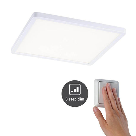 VariFit LED Einbau Deckenpanelmit 3-Stufen-Dimmer Areo Weiß mit Hand, 3-Stufen-Dimmer-Funktion.