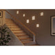 VariFit LED Einbaupanel Areo mit 3-Stufen-Dimmer Eckig Weiß an Treppenwand für stimmungsvolles Licht.