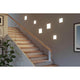 VariFit LED Einbaupanel Areo mit 3-Stufen-Dimmer IP44 an einer Treppe montiert.