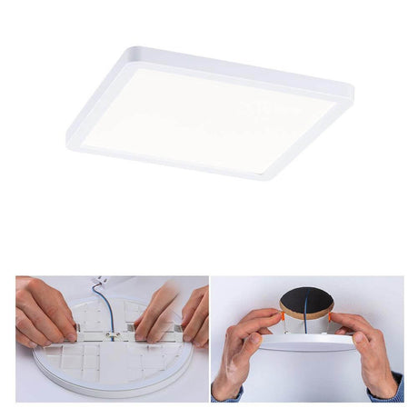 VariFit LED Einbaupanel Areo mit 3-Stufen-Dimmer Eckig Weiß, Installationsanleitung und Montage.