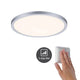VariFit Areo LED Einbaupanel mit 3-Stufen-Dimmer Ø 23cm Chrom und 3-stufigem Dimmer beim Einstellen.