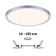 VariFit Areo LED Einbaupanel mit 3-Stufen-Dimmer Ø 23cm Chrom mit Stellbereich 50-195mm.