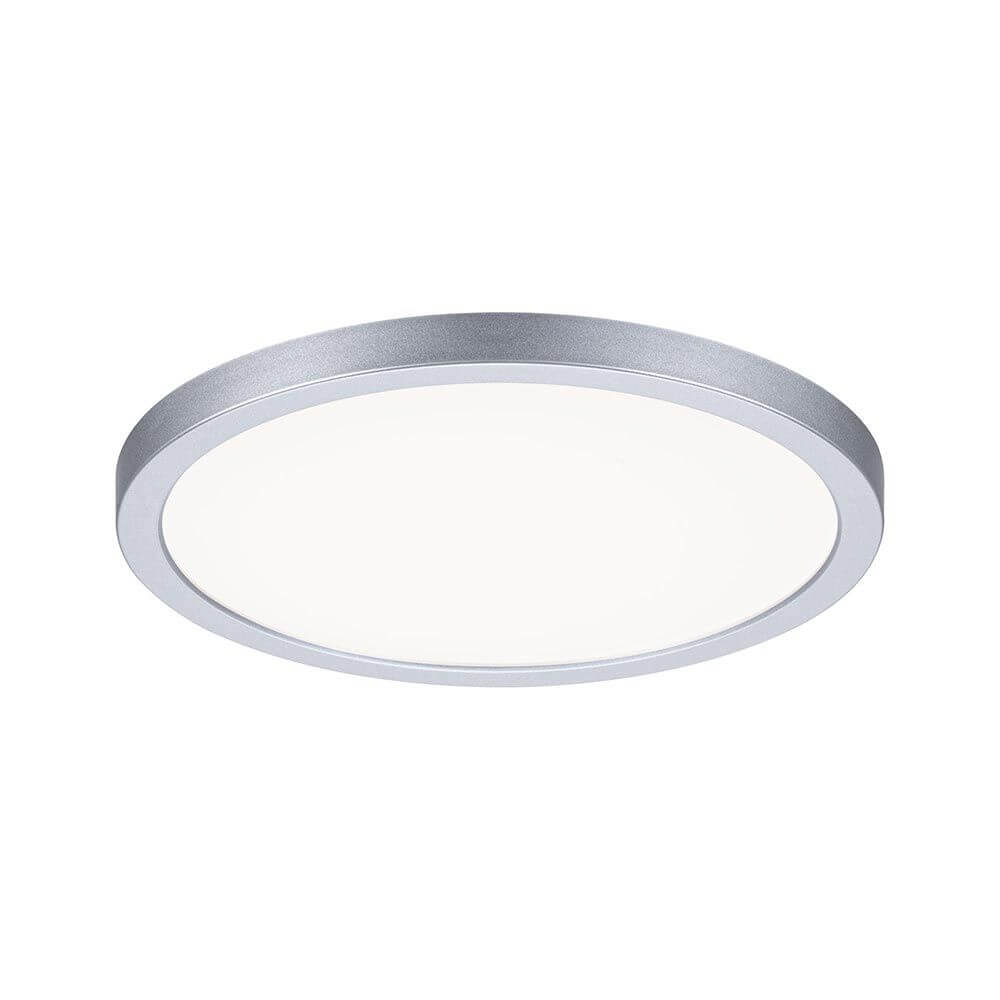 VariFit LED Einbaupanel Areo in Chrom mit 3-Stufen-Dimmer, rund, 175 mm Durchmesser, warmweißes Licht.