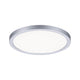 VariFit LED Einbaupanel Areo in Chrom mit 3-Stufen-Dimmer, rund, 175 mm Durchmesser, warmweißes Licht.