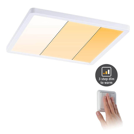 VariFit LED Einbaupanel Areo Eckig 23 x 23cm Wärme-Dimmbar mit dimmbarem Lichtschalter für individuelle Lichtstimmung.