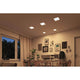 VariFit LED Einbaupanel Areo Dim-to-Warm CCT Weiß-Matt in modernem Raum mit warmem Licht.