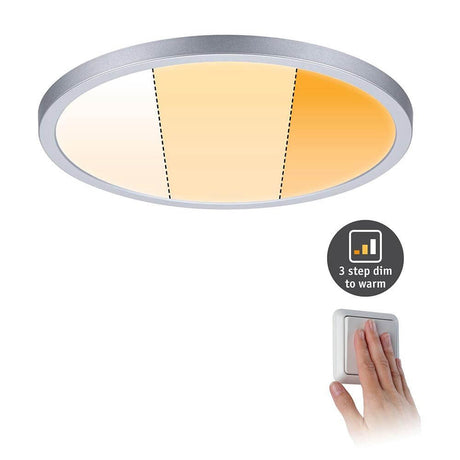 VariFit LED Einbaupanel Areo Ø 23cm CCT-Dimmbar Chrom-Matt mit drei Farbtemperaturen.