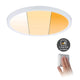 VariFit LED Einbaupanel Areo Dim-to-Warm Ø 23cm Weiß-Matt mit dimmbarem Licht und Touch-Schalter.