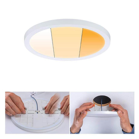 VariFit LED Einbaupanel Dim-to-Warm Areo CCT Weiß-Matt in Weiß matt mit WarmDim Funktion für individuelle Lichtstimmung.