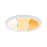 VariFit LED Einbaupanel Dim-to-Warm Areo in Weiß matt, rund mit 3 Farbtemperaturen von 2000K bis 4000K.