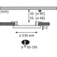 Diagramm des VariFit Areo LED Einbaupanels mit Abmessungen und Installationsoptionen, Ø 230 mm, für Smart Home.