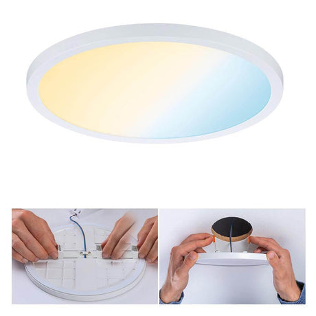 VariFit Areo LED Einbaupanel Smart Home Zigbee CCT IP44 mit Tunable White Funktion für blendfreies Licht.