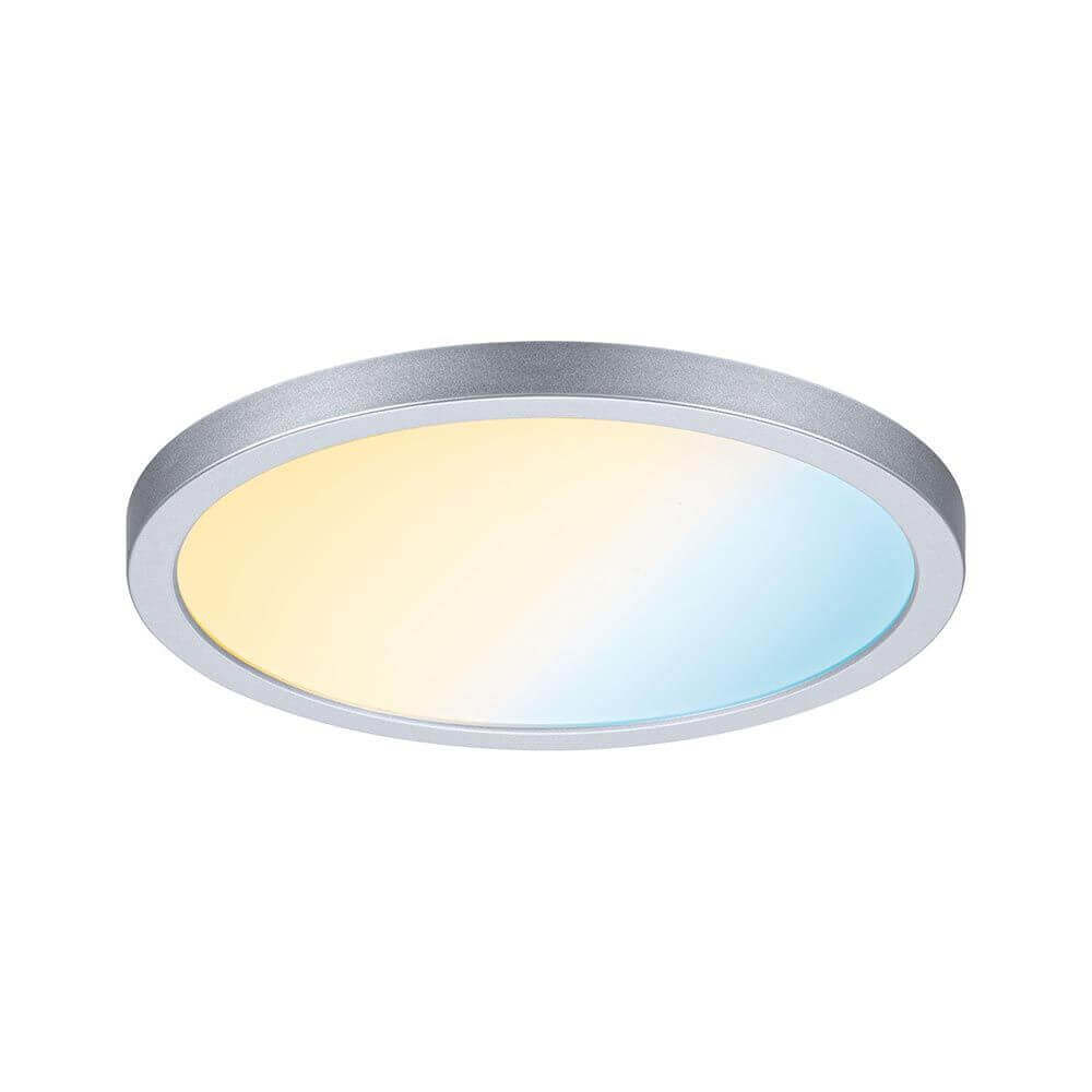 VariFit LED Einbaupanel Areo in Chrom matt mit adjustablem Licht von 2700K bis 6500K, ideal für Smart Homes.