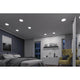 VariFit LED Einbaupanel Smart Home Zigbee Areo 2700-6500K in modernem Schlafzimmer mit gemütlicher Beleuchtung.