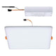 VariFit LED Einbaupanel Smart Home Zigbee Veluna Satiniert oben und unten Ansicht mit abnehmbaren Anschluss.