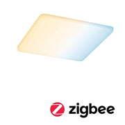 VariFit LED Deckenlampe Veluna Smart Home Zigbee Dim-to-Warm, flaches Einbaupanel mit warmweiß-kühlem Licht