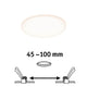 VariFit LED Einbaupanel Veluna Ø 12,5cm Rund Satin mit einstellbaren Klemmfedern von 45 bis 100 mm.