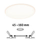 VariFit LED Einbaupanel Veluna Ø 18,5cm Satiniert IP44 mit Einstellbereich von 45 bis 160 mm für einfache Montage.