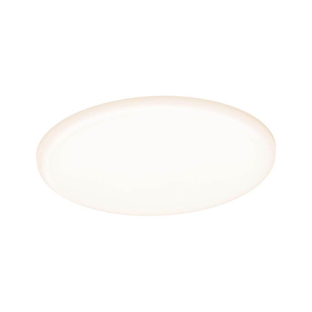 VariFit LED Einbaupanel Veluna Ø 18,5cm Satiniert IP44, rahmenloses Panel mit warmweißem Licht.