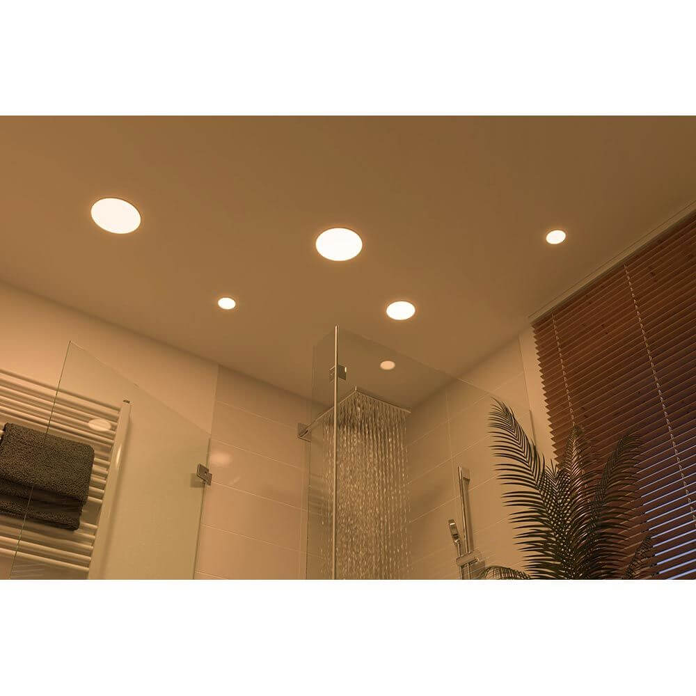 VariFit LED Einbaupanel Veluna Ø 18,5cm Satiniert IP44 in moderner Badezimmerbeleuchtung