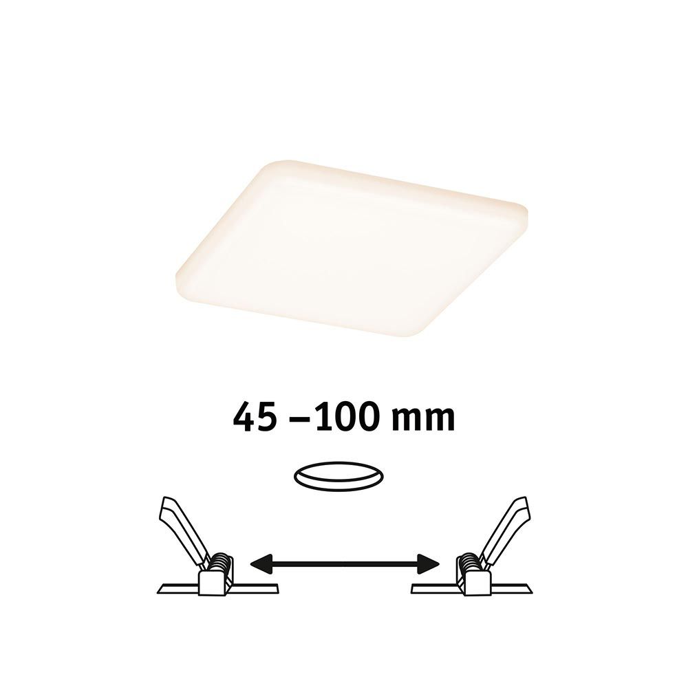 VariFit LED Einbaupanel Veluna quadratisch, einstellbar von 45 bis 100 mm, für flexiblen Einbau.