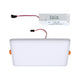 VariFit LED Decken Einbaupanel Veluna Eckig Satiniert mit Anschlusskabel und Trafo.