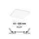 VariFit LED Einbau Wand- & Deckenpanel Veluna Satiniert, Einstellbereich 45–100 mm für flexible Montage.